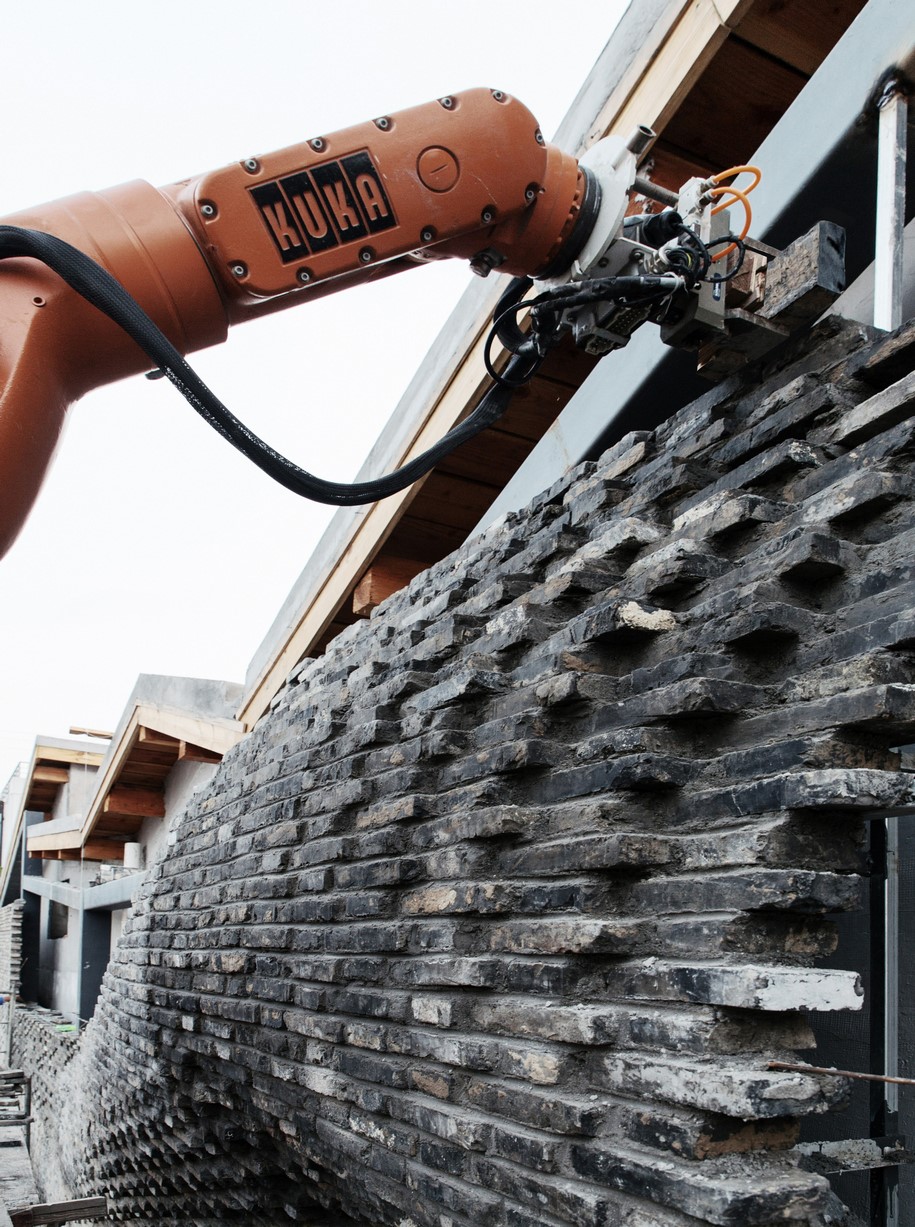 Archisearch Archi-Union Architects design Chi She bulging facade from recycled bricks