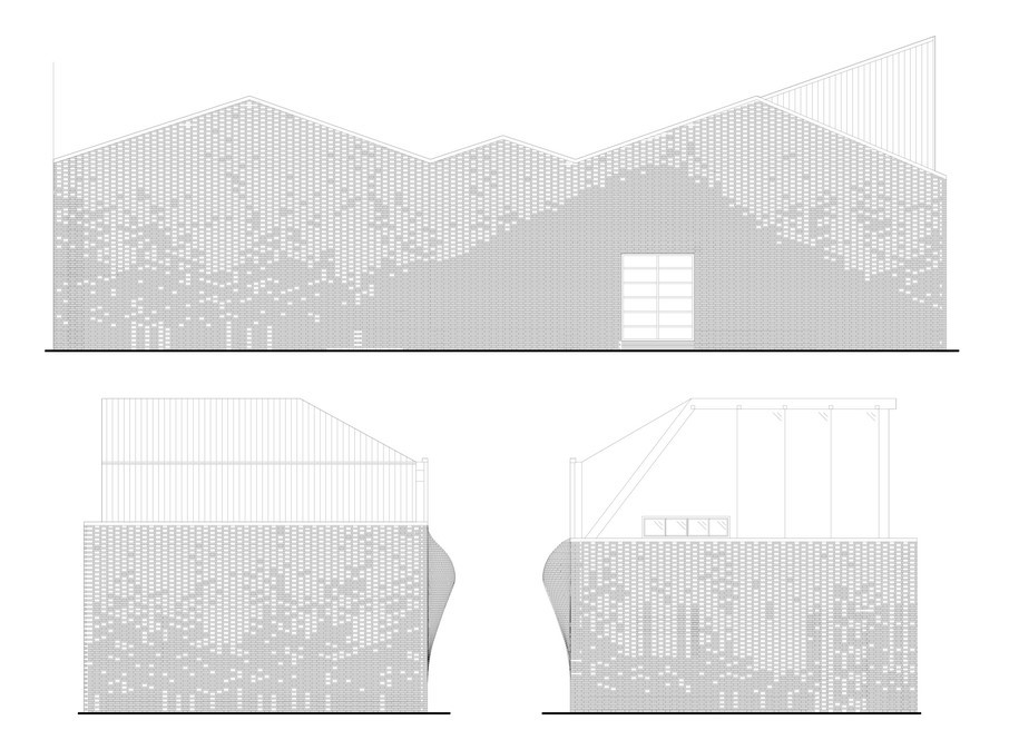 Archi-Union Architects, Chi She, art gallery,Shanghai, China, 2016, bulging facade, recycled materials, bricks, advanced digital fabrication technology