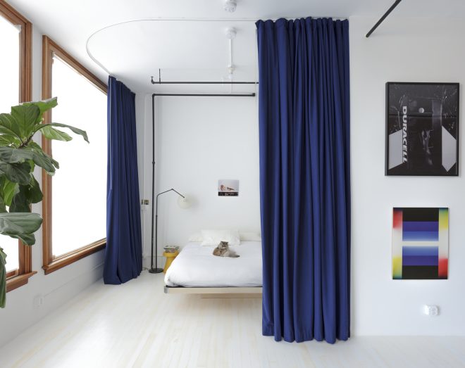 Archisearch - Interiors We Love: Williamsburg Loft by The New Affiliates in New York Uses Curtain-Based Living and Layered Material Contrasts to Shape Domestic Flexibility
