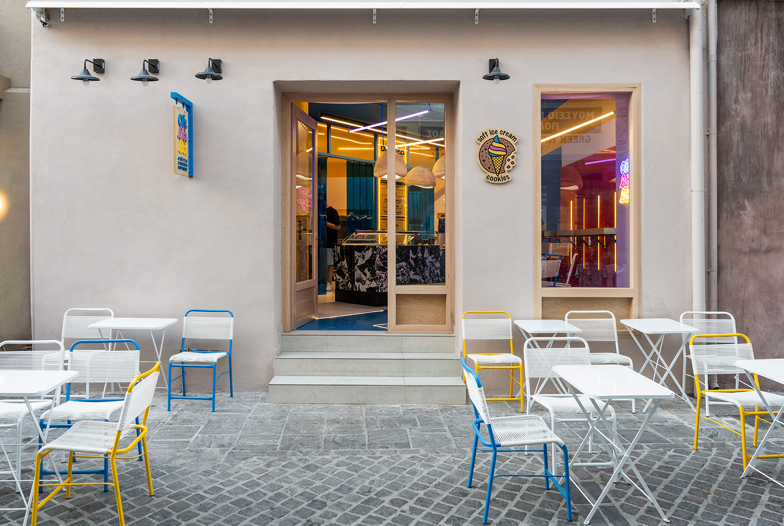 Archisearch Puzzle Interior Design designs Oh La La as a funky disruption in the historic urban fabric of Chania