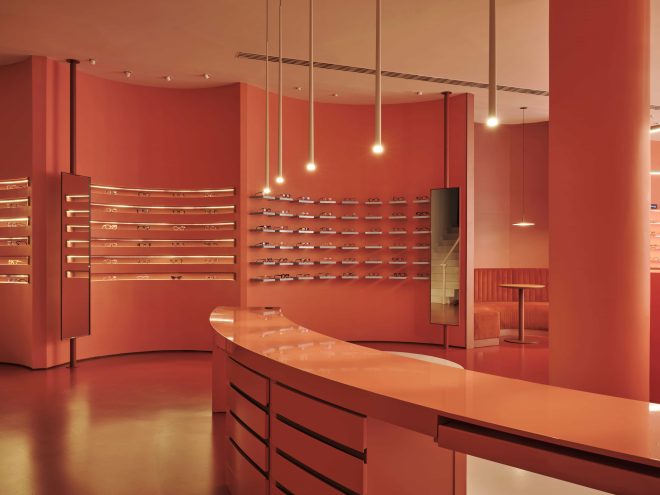 Archisearch - Architecture In Color: Vibrant Orange and Organic Forms Redefine the Retail Experience at Óptica Elías