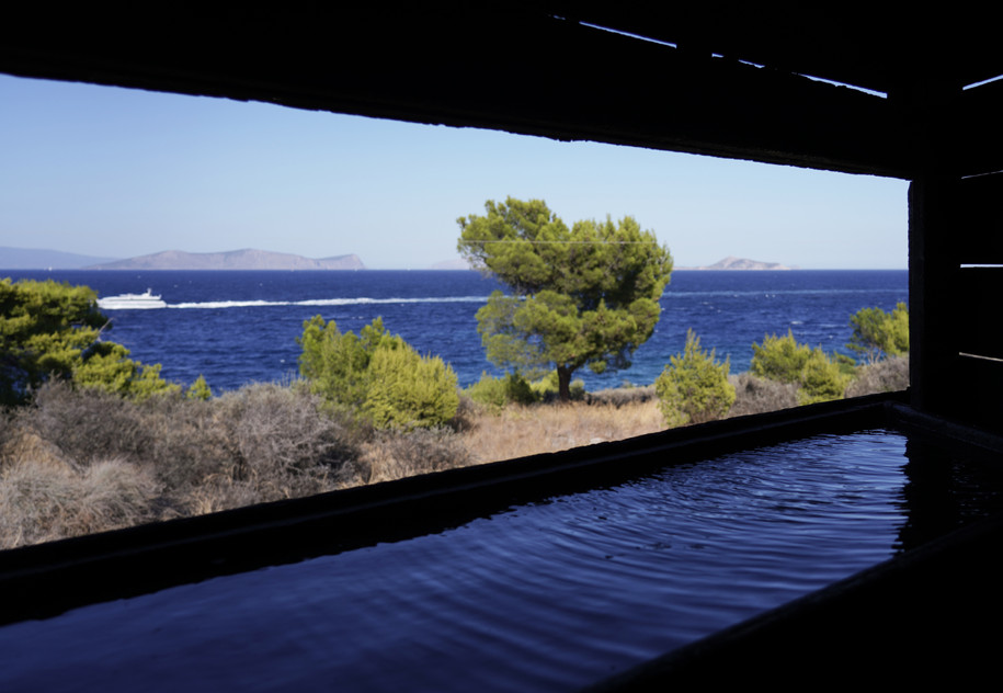 Archisearch Irish designer Kieran Donnellan creates Dark Beacon Pavilion for MEDS Workshop 2019 in Spetses island