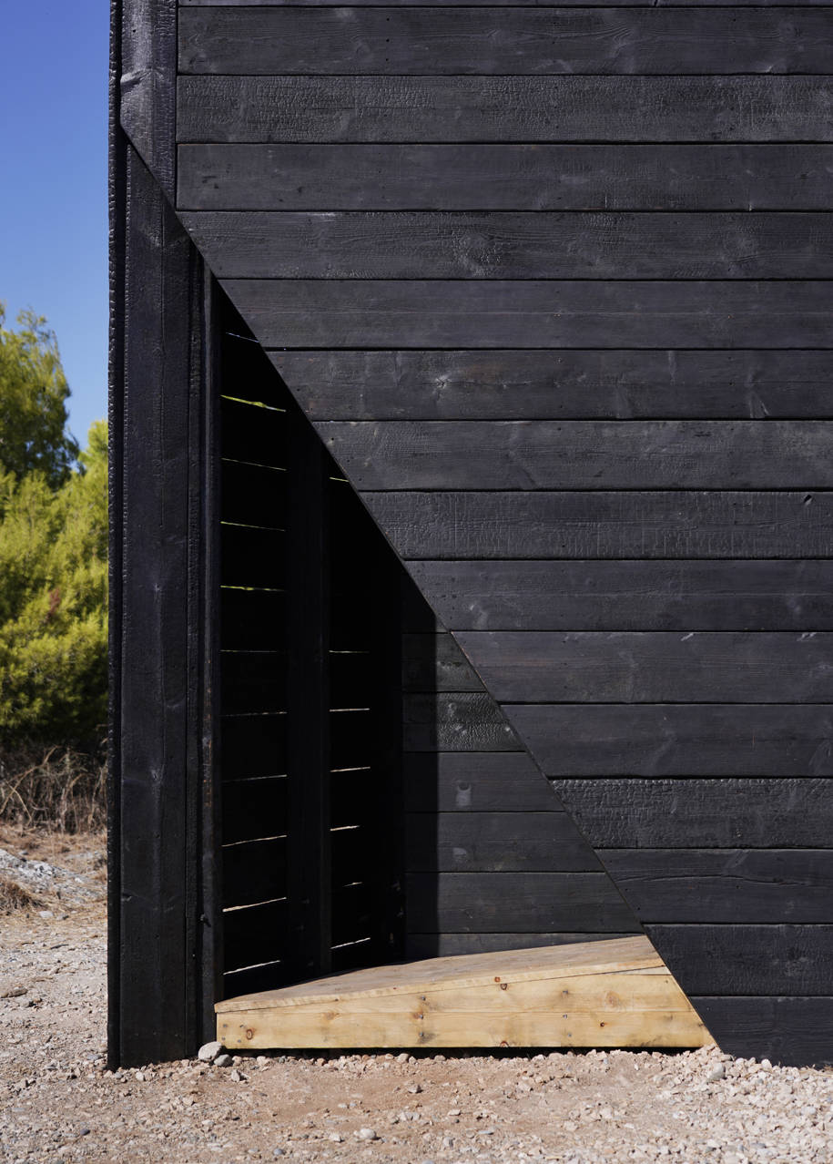 Archisearch Irish designer Kieran Donnellan creates Dark Beacon Pavilion for MEDS Workshop 2019 in Spetses island
