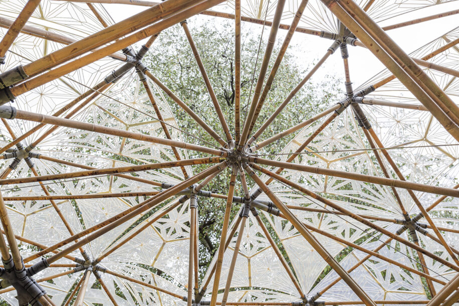 Archisearch Digital Bamboo pavilion by students of the Master in Advanced Studies in Architecture and Digital Fabrication 2019-2020