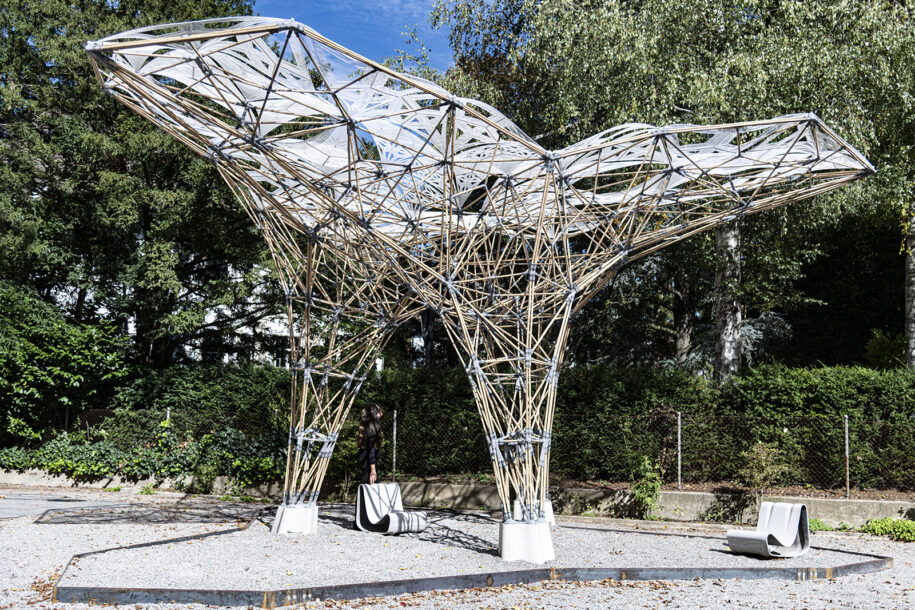 Archisearch Digital Bamboo pavilion by students of the Master in Advanced Studies in Architecture and Digital Fabrication 2019-2020