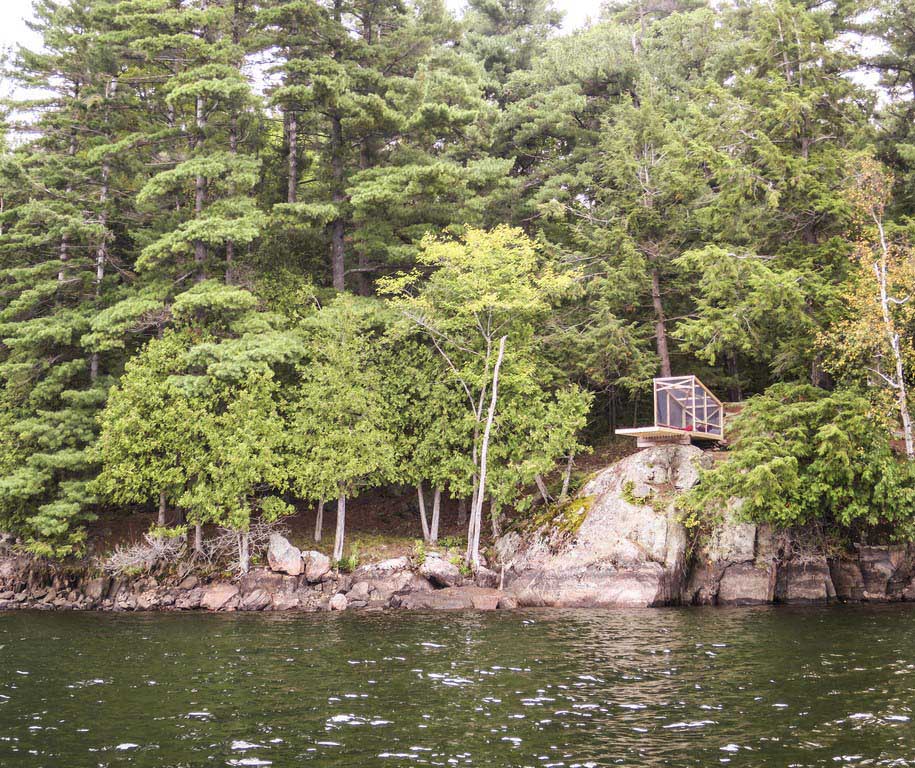 Archisearch Studio North designed and built Dream/Dive Platform on the edge of a Lake in Canada