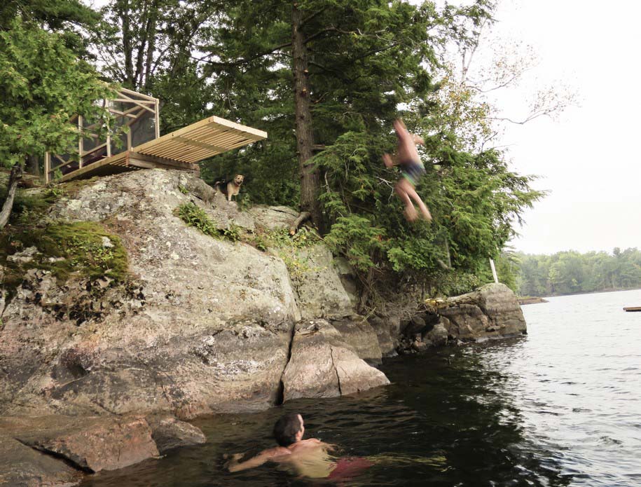 Archisearch Studio North designed and built Dream/Dive Platform on the edge of a Lake in Canada