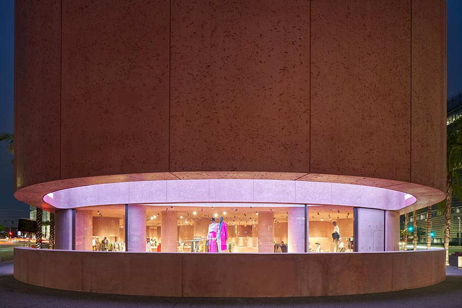 Archisearch Adjaye Associates created a pink sculptural concrete building for the Webster’s flagship store in Los Angeles