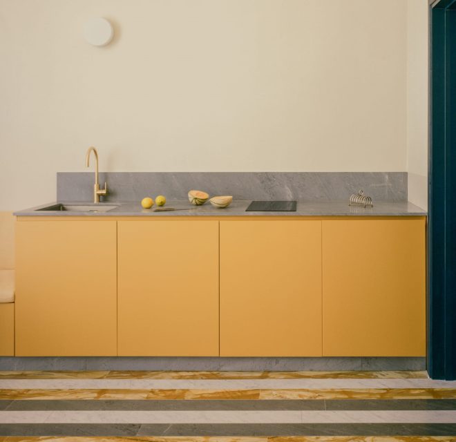 Archisearch - MicroScale: AFSa reimagines a 29 m² Florentine flat, distilling its 1920s heritage into a contemporary interior defined by a striking polychrome marble floor.