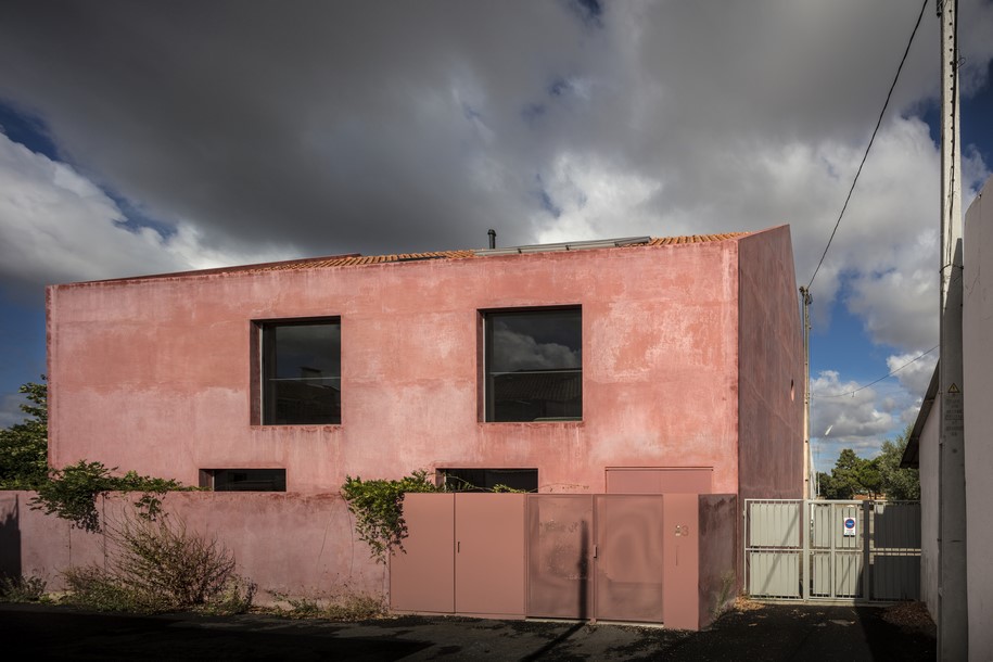 Red house, EXTRASTUDIO, village, Azeitao, Lisbon, former winery, home, secluded,  recycled materials, architecture, Portugal, 2016