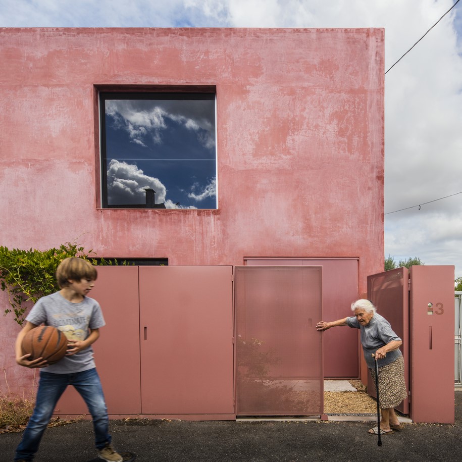 Red house, EXTRASTUDIO, village, Azeitao, Lisbon, former winery, home, secluded,  recycled materials, architecture, Portugal, 2016