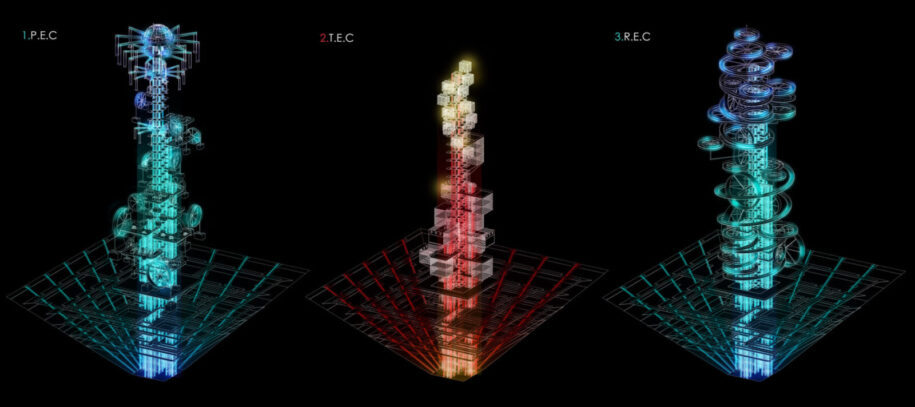 Archisearch Electri-city: the dystopia of a city liberated from work and enslaved to a power generated society | Student work by Despoina Karampela & Myrto Lada