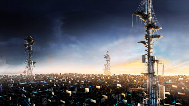 Archisearch - Electri-city: the dystopia of a city liberated from work and enslaved to a power generated society | Student work by Despoina Karampela & Myrto Lada