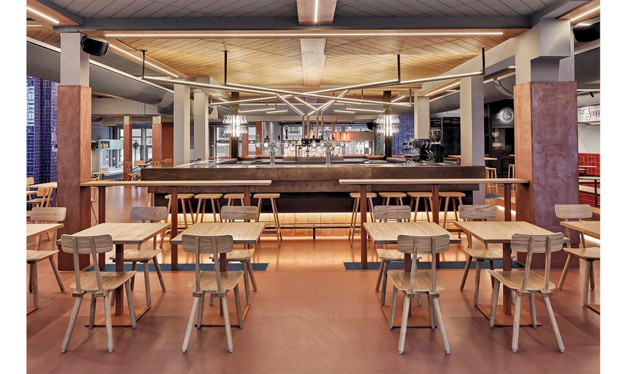 Archisearch Foodhallen Den Haag is a perfect modern indoor piazza created by Studio Modijefsky