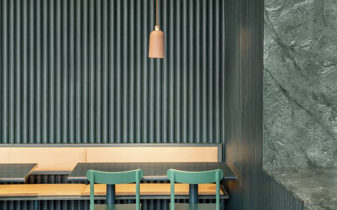 Archisearch - Scandinavian Heritage Meets Pastel Flair in FineFood Restaurant / Note Design Studio