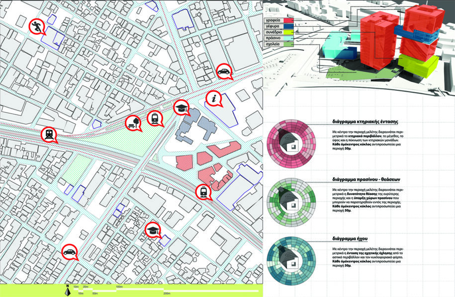 Archisearch WorkScrapers: Offices complex with conference hall and commercial spaces in Neo Faliro, Peiraeus | Diploma thesis by Georgios Lykos