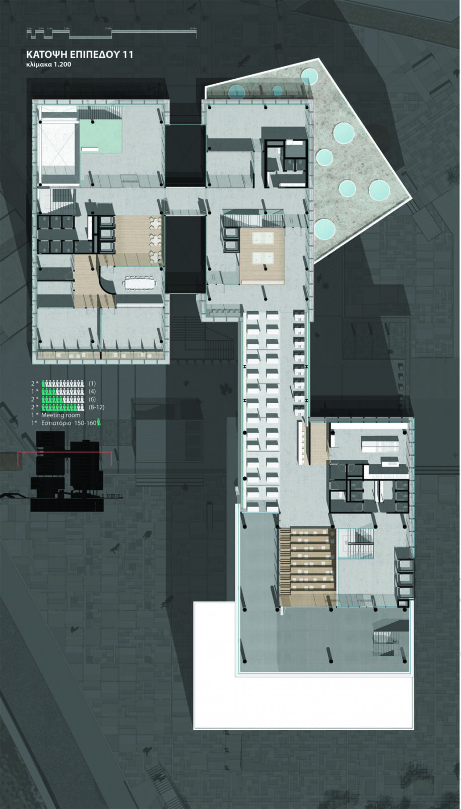 Archisearch WorkScrapers: Offices complex with conference hall and commercial spaces in Neo Faliro, Peiraeus | Diploma thesis by Georgios Lykos