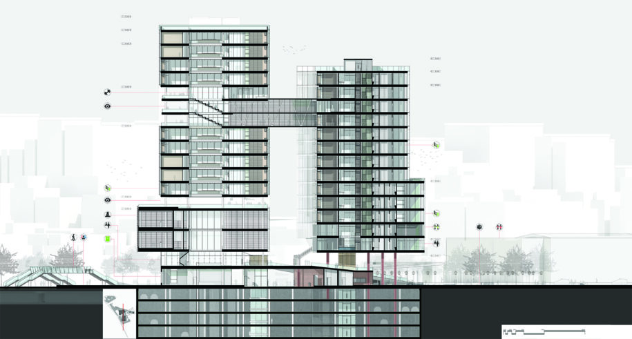 Archisearch WorkScrapers: Offices complex with conference hall and commercial spaces in Neo Faliro, Peiraeus | Diploma thesis by Georgios Lykos