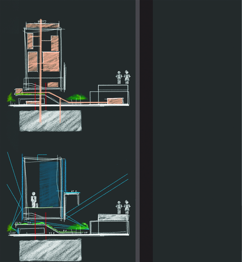 Archisearch WorkScrapers: Offices complex with conference hall and commercial spaces in Neo Faliro, Peiraeus | Diploma thesis by Georgios Lykos