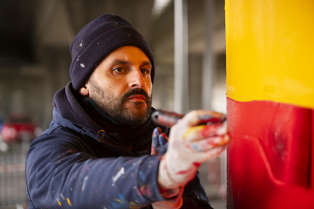 Archisearch Giulio Vesprini's first anamorphic artwork 