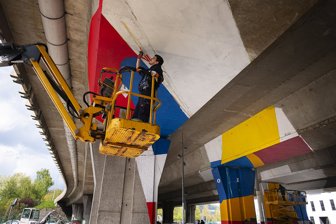 Archisearch Giulio Vesprini's first anamorphic artwork 