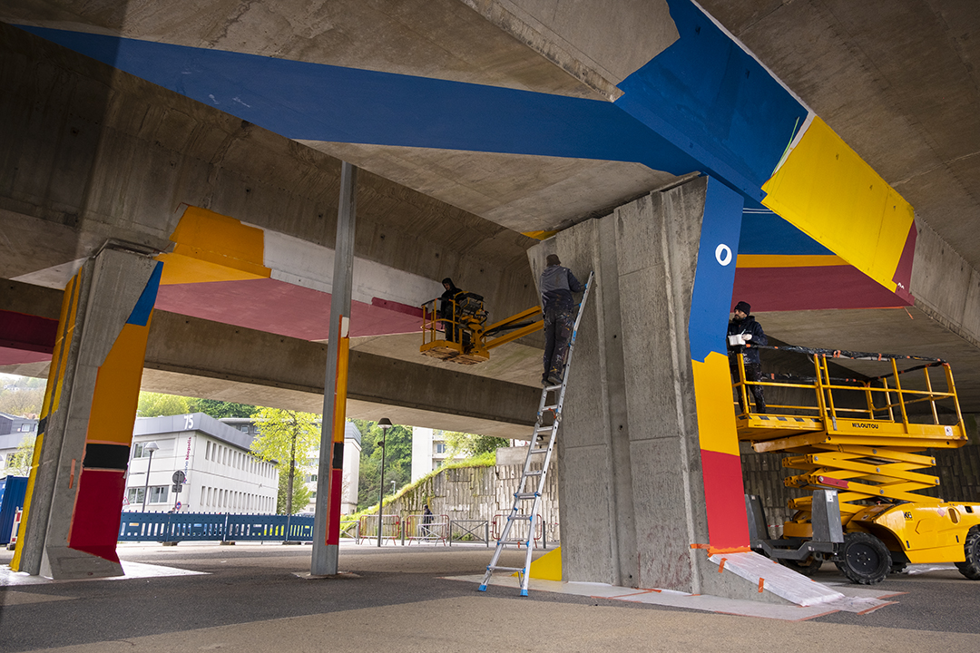 Archisearch Giulio Vesprini's first anamorphic artwork 