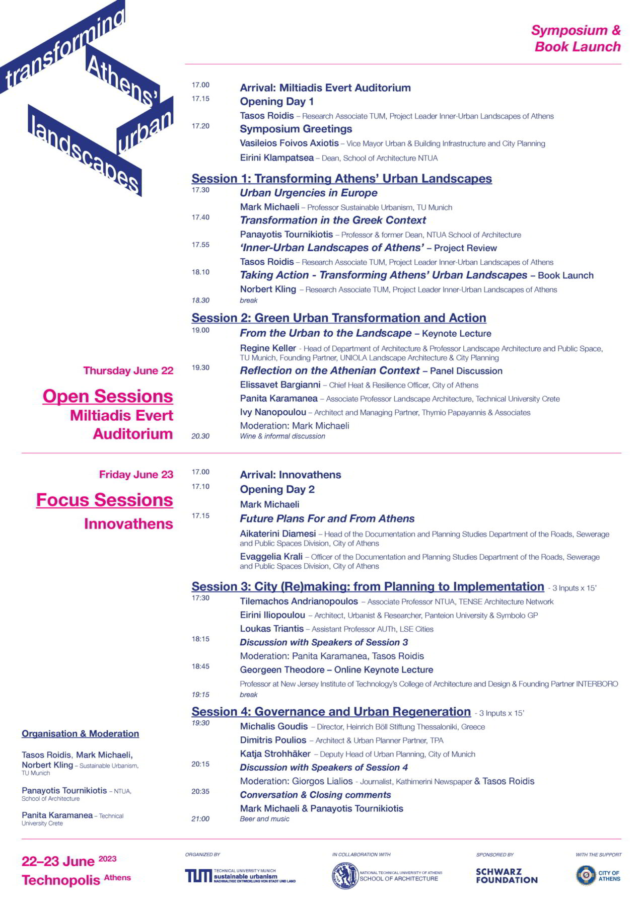 Archisearch Transforming Athens' Urban Landscapes Symposium & Book Launch_22-23 of June at Technopolis | by TUM, NTUA, TUC