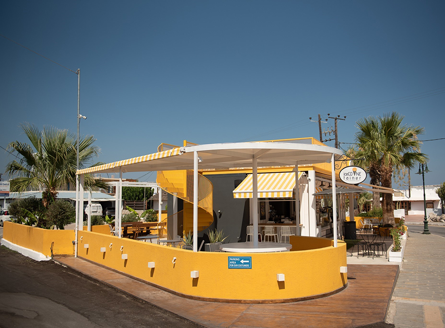 Archisearch Iceconetainer: a pop gelateria made from containers in Rhodes | South costruction