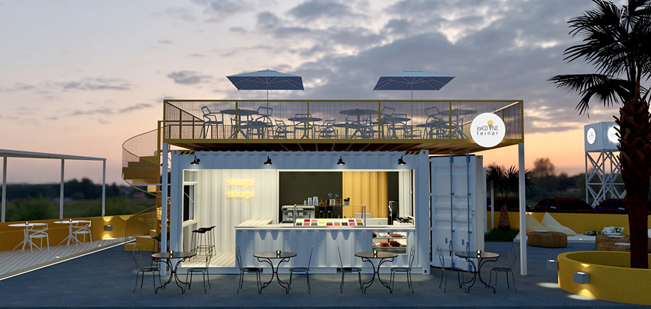 Archisearch Iceconetainer: a pop gelateria made from containers in Rhodes | South costruction