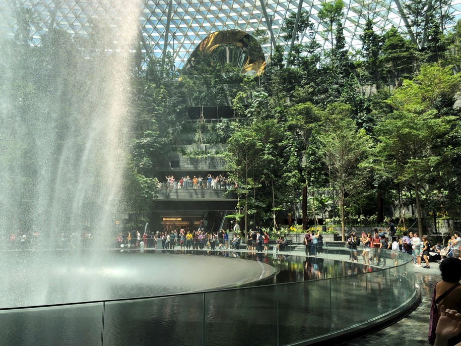 Archisearch Safdie Architects completed world's largest indoor artificial waterfall in Singapore