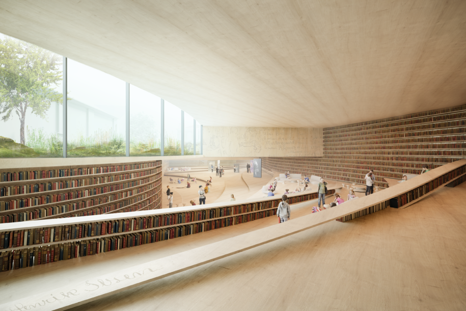 Archisearch Kengo Kuma & Associates and Mad Arkitekter in collaboration with Buro Happold Engineering won the competition to design Ibsen Library in the city of Skien, Norway