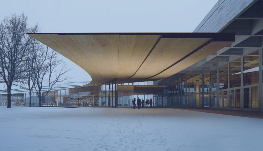 Archisearch Kengo Kuma & Associates and Mad Arkitekter in collaboration with Buro Happold Engineering won the competition to design Ibsen Library in the city of Skien, Norway