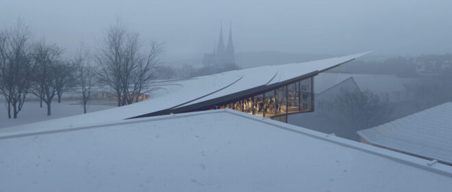 Archisearch - Kengo Kuma & Associates and Mad Arkitekter in collaboration with Buro Happold Engineering won the competition to design Ibsen Library in the city of Skien, Norway