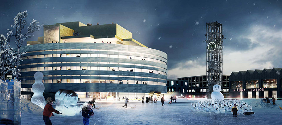 Archisearch The Moving City of Kiruna, Sweden, is about to Get a new City Hall in 2018 by Henning Larsen Architects