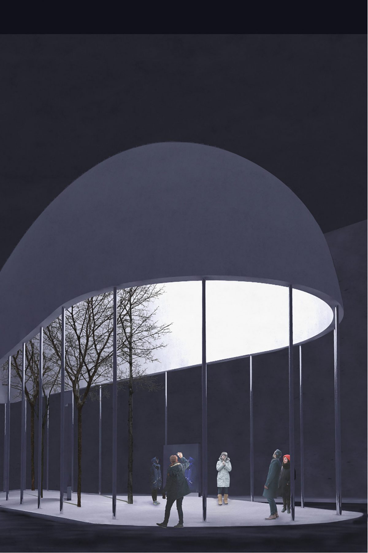Archisearch LOT office for architecture designed a light concrete dome pavilion in New York inspired by the 21st Century vision of the traditional Chinatown Gateway