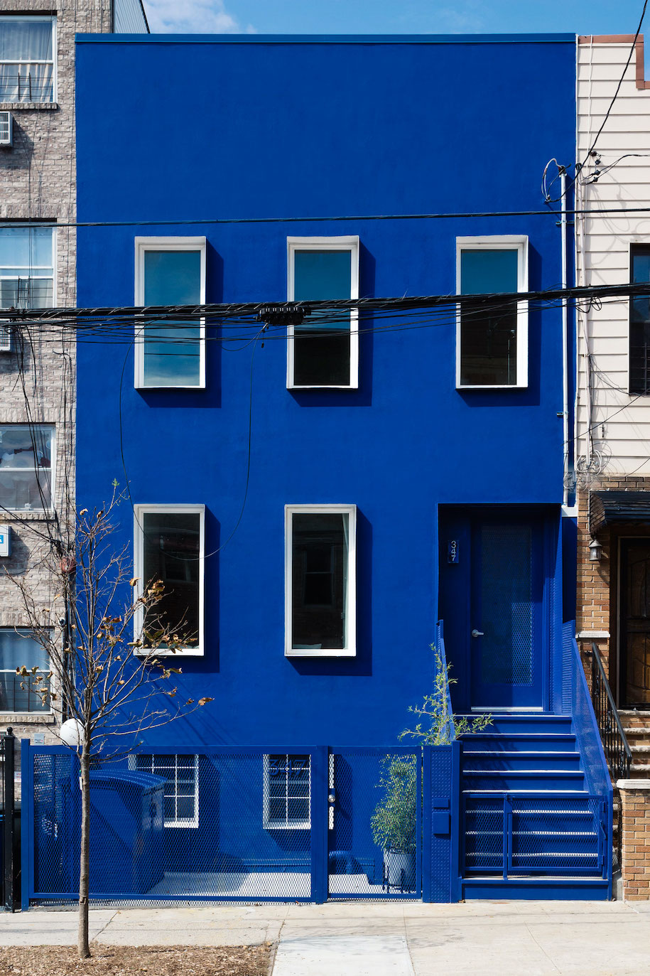 Archisearch LOT designed The Blue Building private townhouse located in Brooklyn