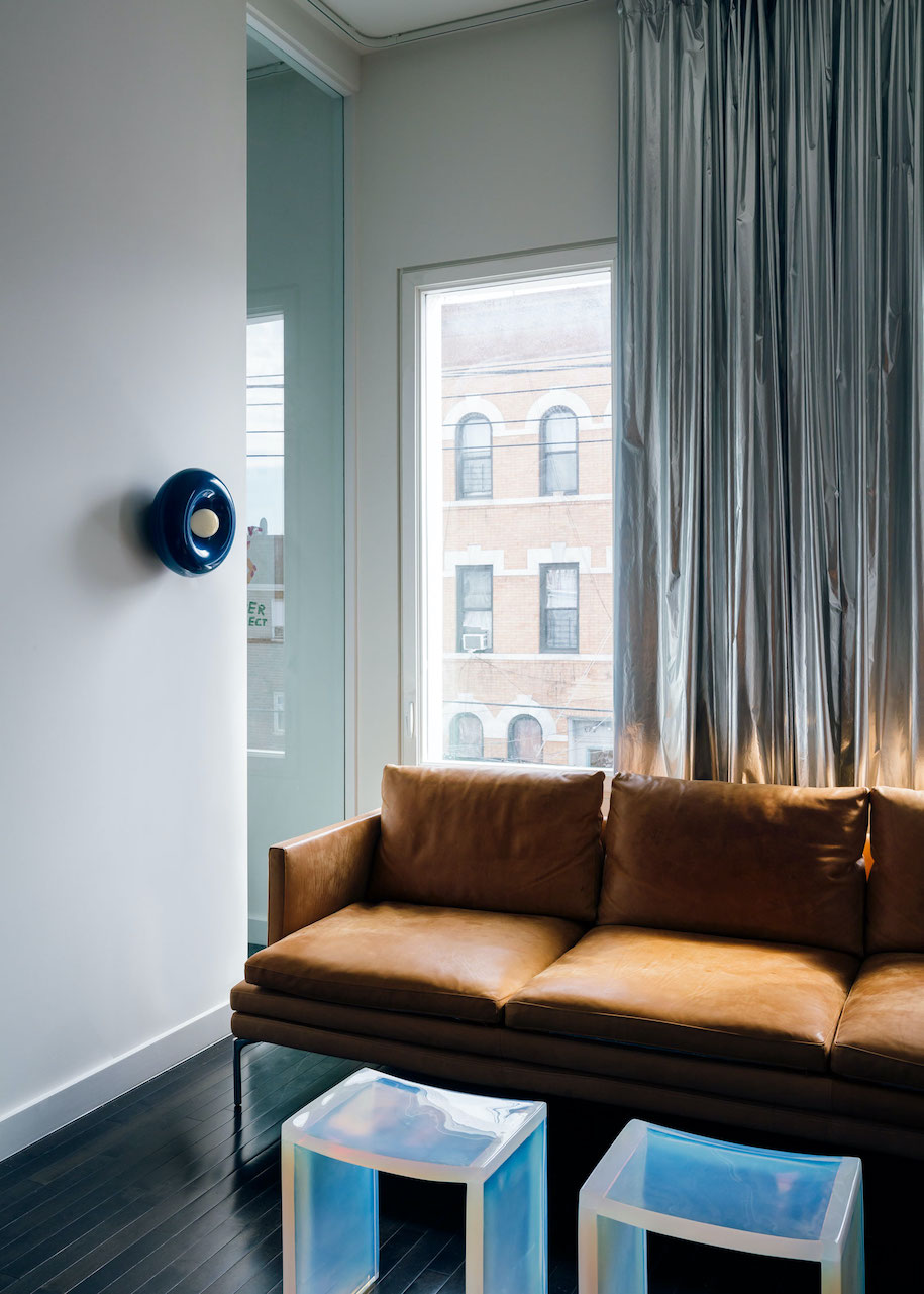 Archisearch LOT designed The Blue Building private townhouse located in Brooklyn