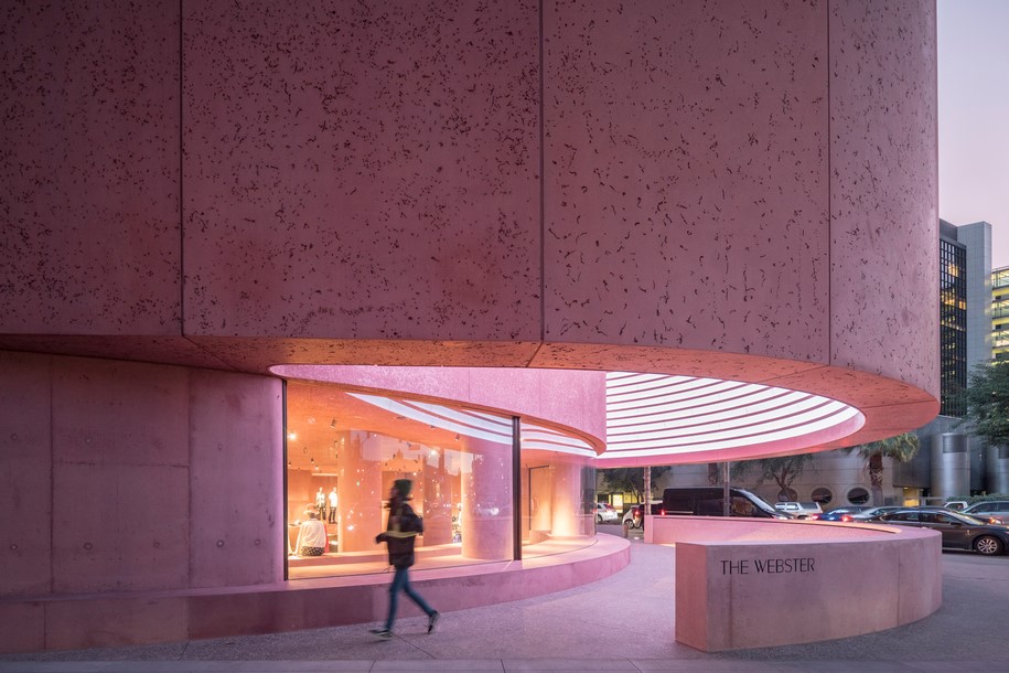 Archisearch Adjaye Associates created a pink sculptural concrete building for the Webster’s flagship store in Los Angeles