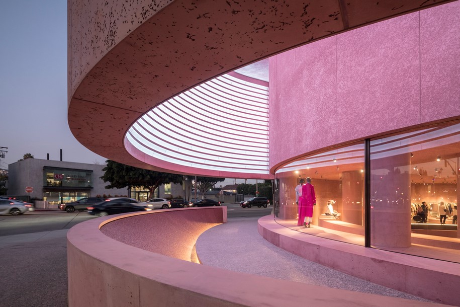 Archisearch Adjaye Associates created a pink sculptural concrete building for the Webster’s flagship store in Los Angeles