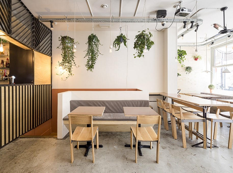 Archisearch Mezzo Atelier Designs, Locanda, an Italian Bistro in Amsterdam Using Self-Built Furniture