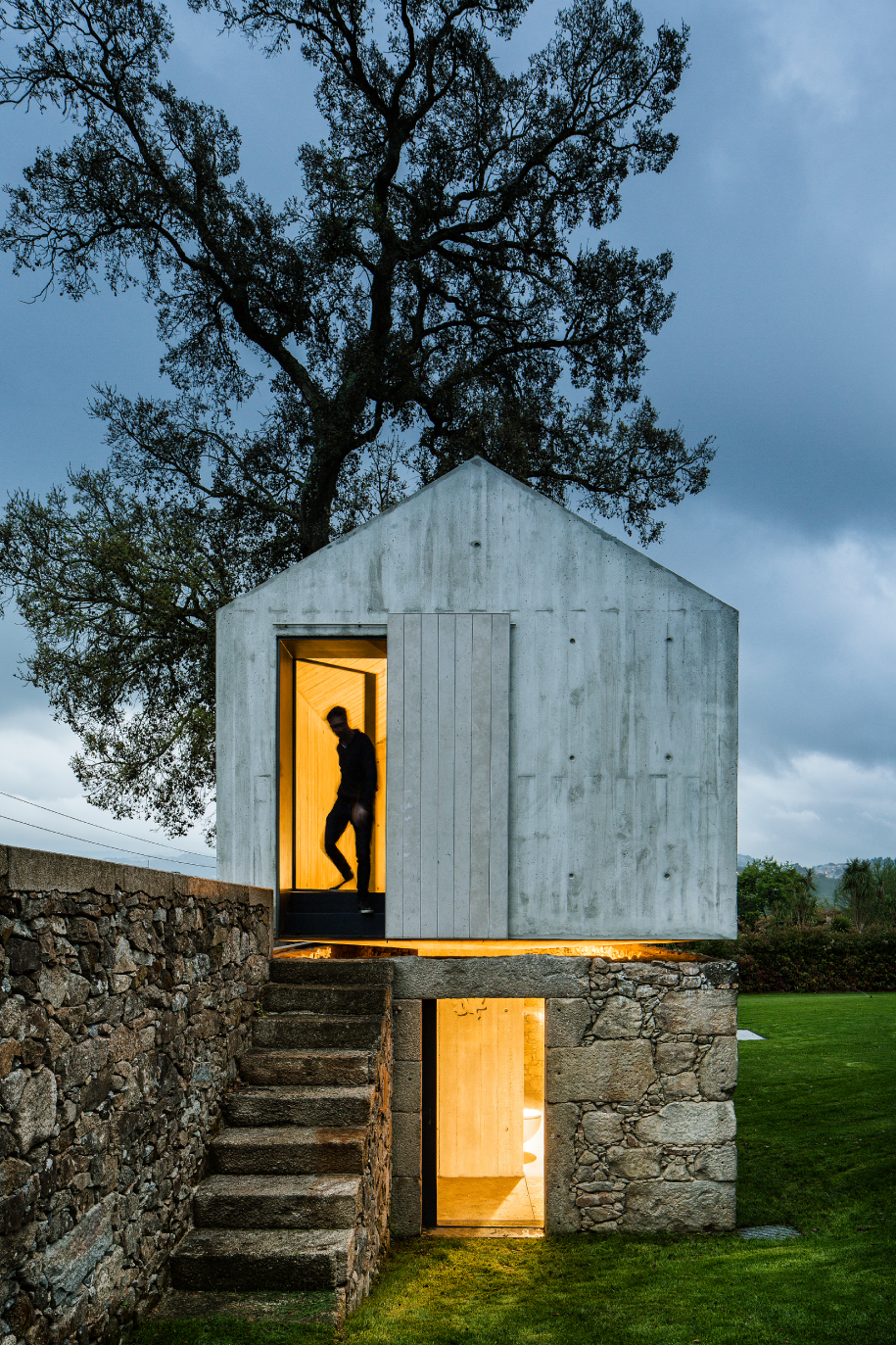 Archisearch AZO Transforms a Ruined Dovecote in Rural Portugal into a Concrete Tree Playhouse