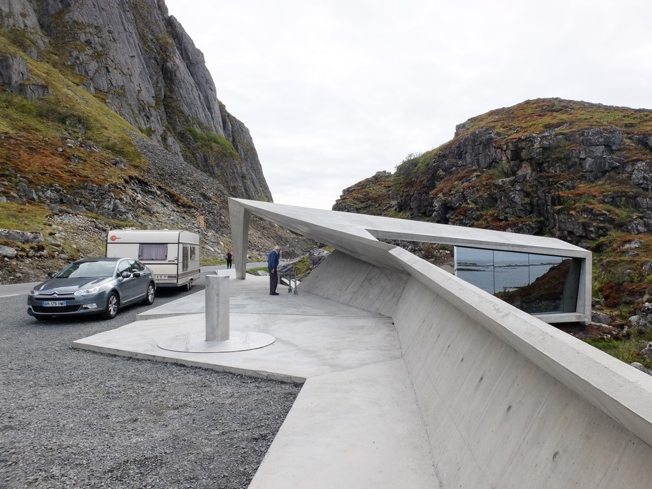 Archisearch MORFEUS arkitekter designed rest stops as sculptural elements spread out in the landscape