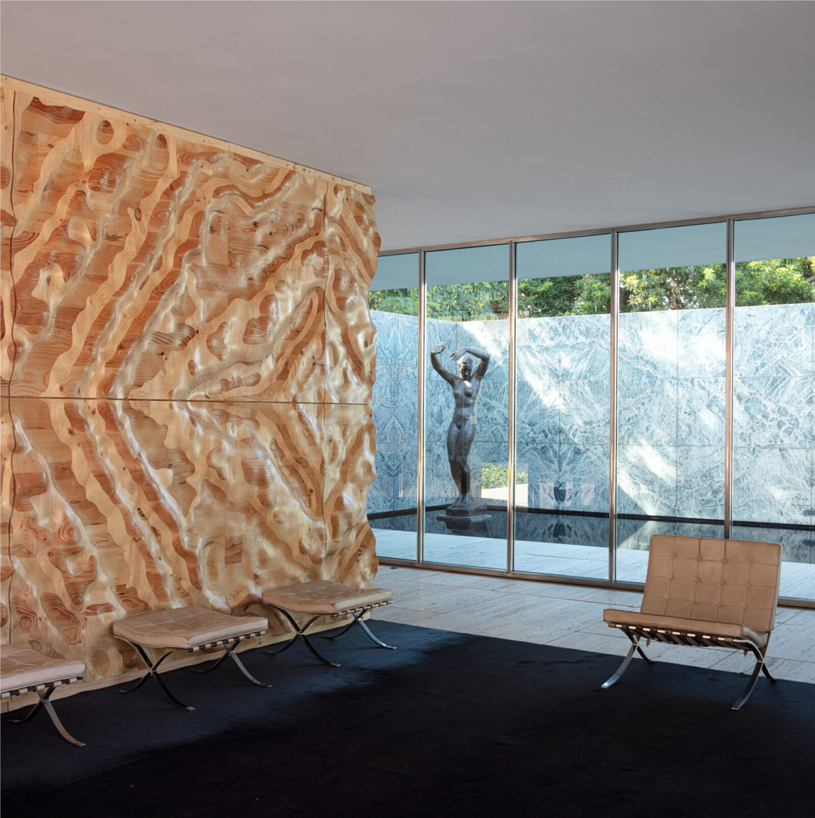 Archisearch Barcelona Pavilion reimagined in Carbon-Saving Wood