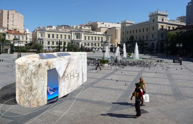 Archisearch - The 6th Athens Biennale ANTI presents Microclimate Heat Shelter by artists Annechien Meier and Gert-Jan Gerlach