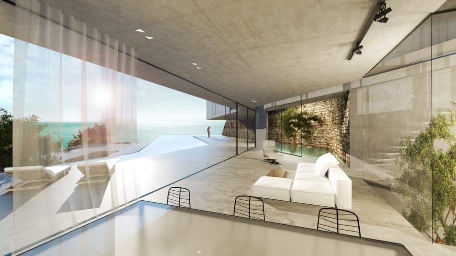 mold architects, Iliana Kerestetzi, Katerina Daskalaki, residence, chania, crete, house, home, atrium, infinity pool, island, vacation, greece, summer, aegean sea, greek architecture,