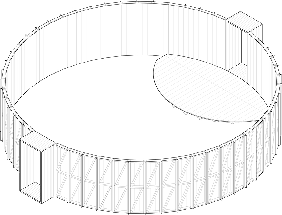 Archisearch Platform Pavilion -  Stairs Pavilion - Cylinder Pavilion: M11 hosts three temporary architectural structures on the island of Jeløya in Norway | S-AR