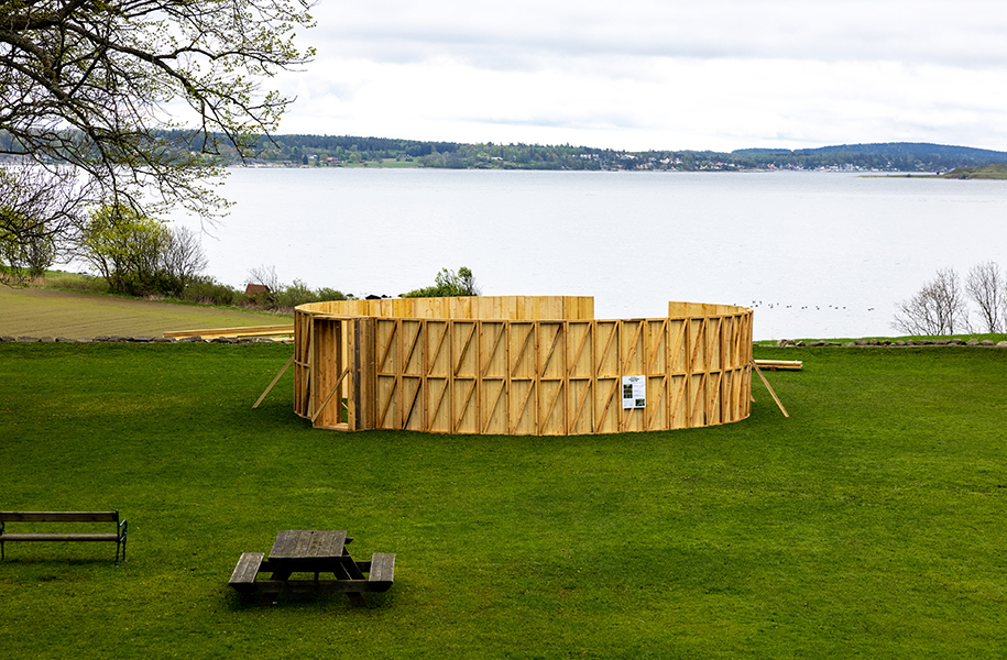 Archisearch Platform Pavilion -  Stairs Pavilion - Cylinder Pavilion: M11 hosts three temporary architectural structures on the island of Jeløya in Norway | S-AR