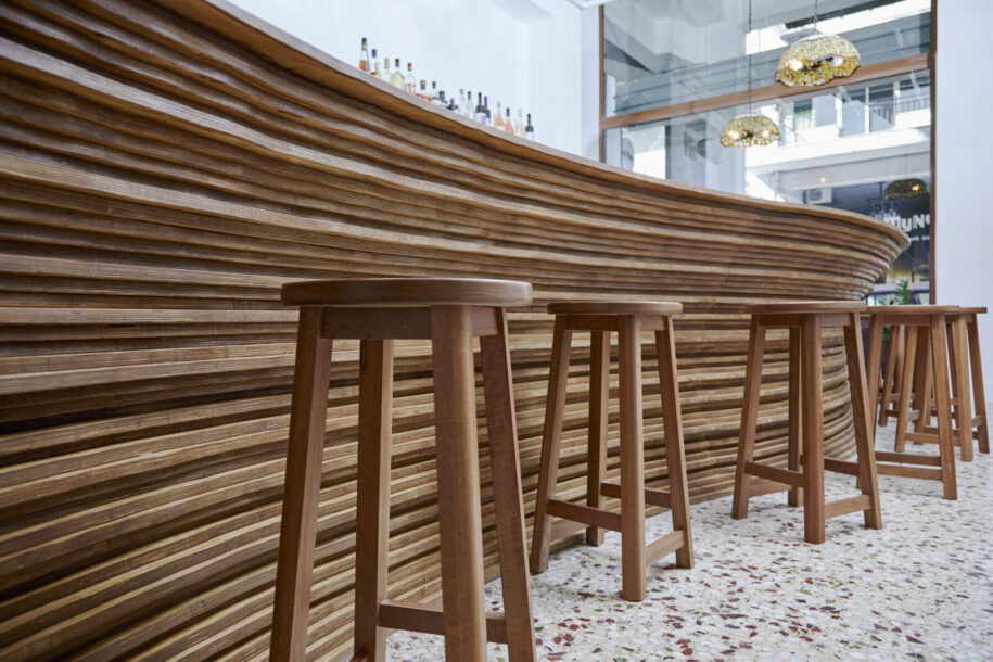 Archisearch Amalgama Architects designed the poetic topography of Mother Vegan Cafe in Koukaki, Athens under the motto 