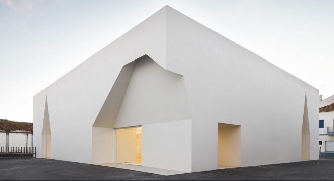 Archisearch - Aires Mateus designed a white sculpted Meeting Centre in Grândola
