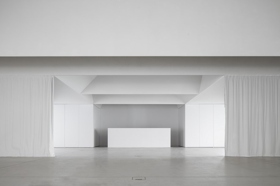 Archisearch Aires Mateus designed a white sculpted Meeting Centre in Grândola